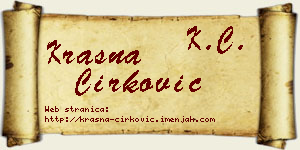 Krasna Ćirković vizit kartica